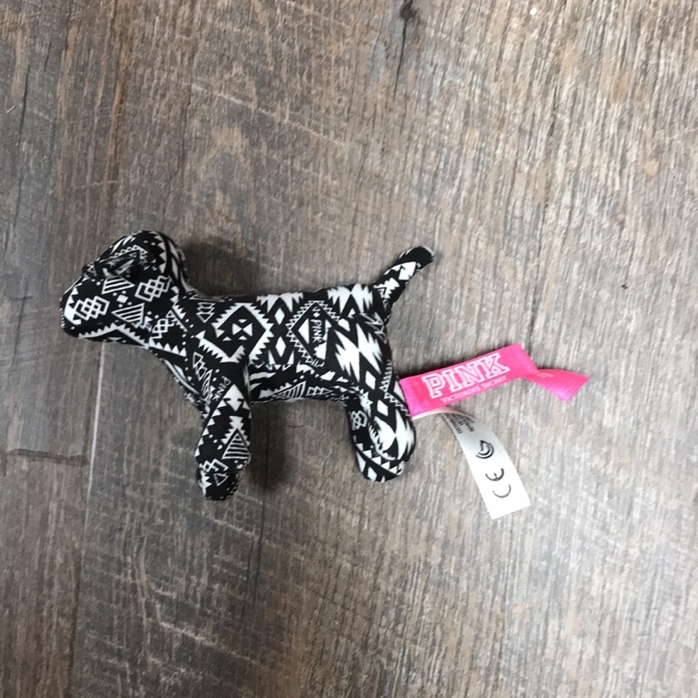Victoria’s Secret PINK Mini Plush Stuffed Dog black and white print - Picture 3 of 5